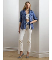 Lauren Ralph Lauren Lightweight Linen Notch Lapel Long Sleeve Blazer