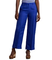 Lauren Ralph Lauren Linen Blend Twill High Rise Wide Leg Cropped Pants