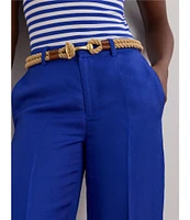 Lauren Ralph Lauren Linen Blend Twill High Rise Wide Leg Cropped Pants