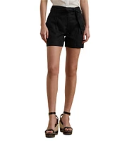 Lauren Ralph Lauren Linen High Rise Belted Shorts