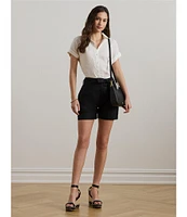 Lauren Ralph Lauren Linen High Rise Belted Shorts
