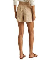 Lauren Ralph Lauren Linen High Rise Tie Belted Relaxed Shorts