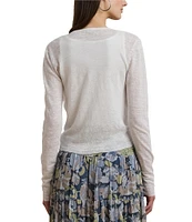 Lauren Ralph Lauren Linen Open front Long Sleeve Tie Front Cardigan