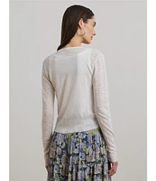 Lauren Ralph Lauren Linen Open front Long Sleeve Tie Front Cardigan