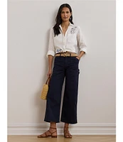 Lauren Ralph Lauren Linen Point Collar Long Sleeve Button Front Shirt