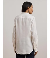 Lauren Ralph Lauren Linen Point Collar Long Sleeve Button Front Shirt