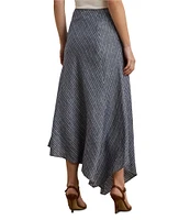 Lauren Ralph Lauren Linen Striped A-Line Midi Skirt