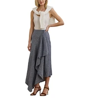 Lauren Ralph Lauren Linen Striped A-Line Midi Skirt