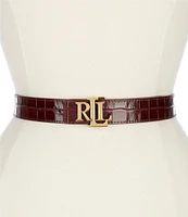 Lauren Ralph Lauren Logo 1.25#double; Reversible Crocodile-Embossed Leather Belt