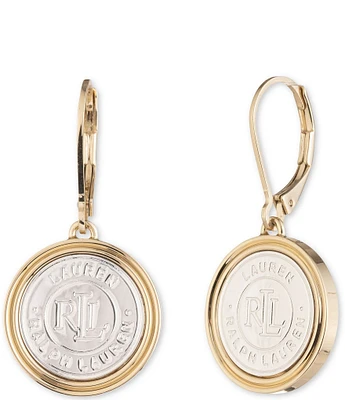 Lauren Ralph Lauren Logo Coin Drop Earrings