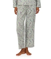 Lauren Ralph Lauren Long Sleeve Notch Collar Long Pant Sateen Paisley Print Pajama Set