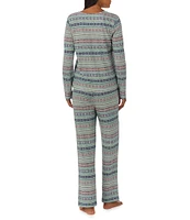 Lauren Ralph Lauren Long Sleeve Scoop Neck Long Pant Cloud Knit Pajama Set