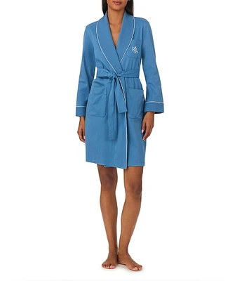 Lauren Ralph Lauren Long Sleeve Shawl Collar Knit Robe