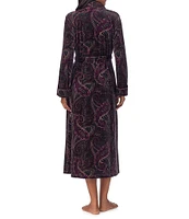 Lauren Ralph Lauren Long Sleeve Shawl Collar Long Cozy Multi Paisley Velvet Robe