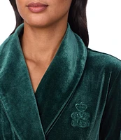 Lauren Ralph Lauren Long Sleeve Shawl Collar Long Cozy Velvet Robe