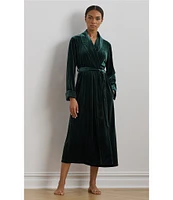 Lauren Ralph Lauren Long Sleeve Shawl Collar Long Cozy Velvet Robe