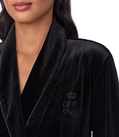 Lauren Ralph Lauren Long Sleeve Shawl Collar Long Cozy Velvet Robe