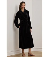 Lauren Ralph Lauren Long Sleeve Shawl Collar Long Cozy Velvet Robe