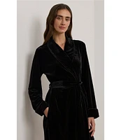 Lauren Ralph Lauren Long Sleeve Shawl Collar Long Cozy Velvet Robe