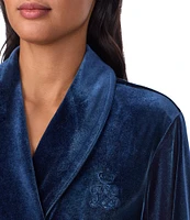 Lauren Ralph Lauren Long Sleeve Shawl Collar Long Cozy Velvet Robe