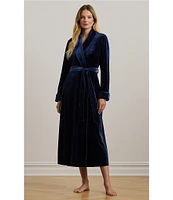 Lauren Ralph Lauren Long Sleeve Shawl Collar Long Cozy Velvet Robe