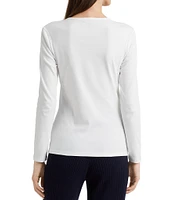 Lauren Ralph Lauren Long Sleeve Stretch Cotton T-Shirt