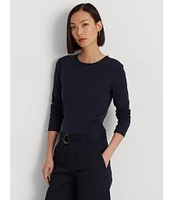 Lauren Ralph Lauren Long Sleeve Stretch Cotton T-Shirt