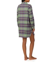 Lauren Ralph Lauren Long Sleeve Twill Multi Plaid Nightshirt