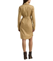 Lauren Ralph Lauren Belted Stretch Cotton-Blend Shirt Dress