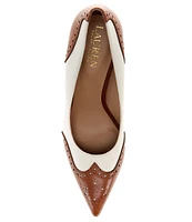 Lauren Ralph Lauren Lynden Nappa Burnished Leather Dress Pumps