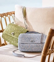 Lauren Ralph Lauren Melange Woven Straw Medium Sophee Convertible Shoulder Bag