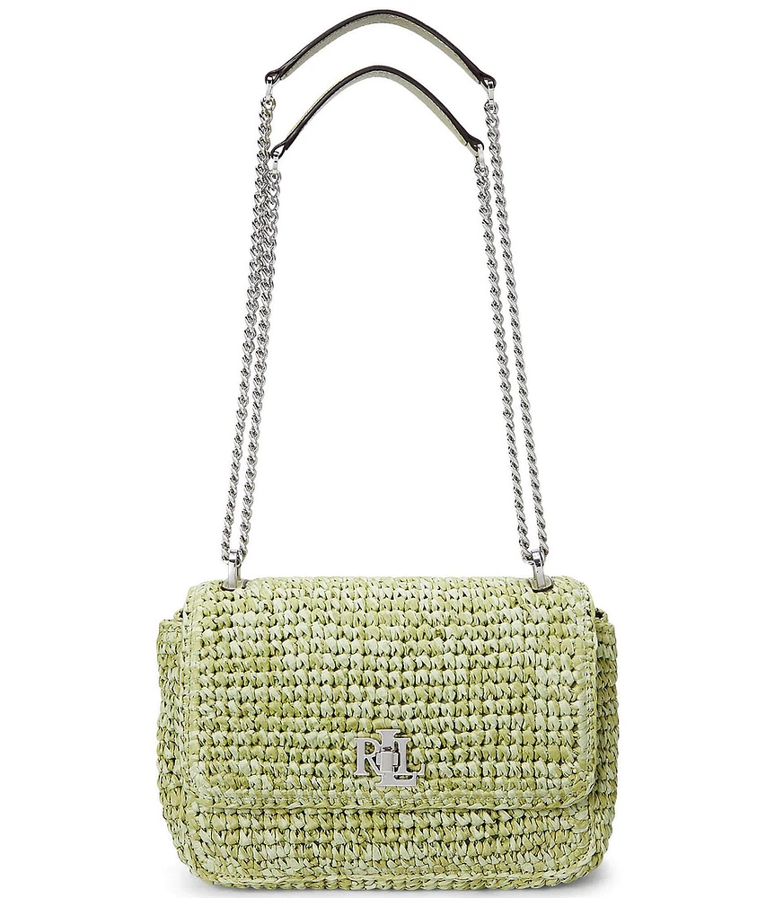 Lauren Ralph Lauren Melange Woven Straw Medium Sophee Convertible Shoulder Bag