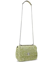 Lauren Ralph Lauren Melange Woven Straw Medium Sophee Convertible Shoulder Bag