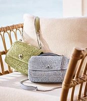 Lauren Ralph Lauren Melange Woven Straw Medium Sophee Convertible Shoulder Bag