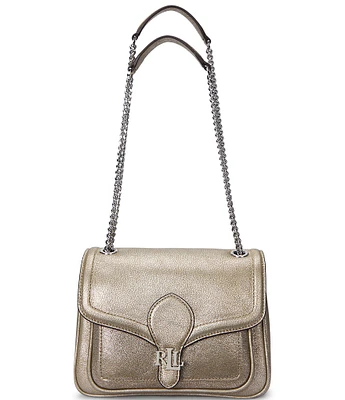 Lauren Ralph Lauren Silver Metallic Small Bradley Convertible Shoulder Bag