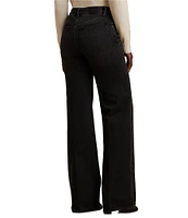 Lauren Ralph Lauren Mid Rise Wide Leg Denim Jeans