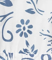Lauren Ralph Lauren Narellea Cotton Voile Floral V-Neck Short Flutter Sleeve A-Line Tiered Ruffle Trim Maxi Dress