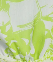 Lauren Ralph Lauren Nashia Georgette Off-The-Shoulder Floral Ruffle Trim A-Line Maxi Dress