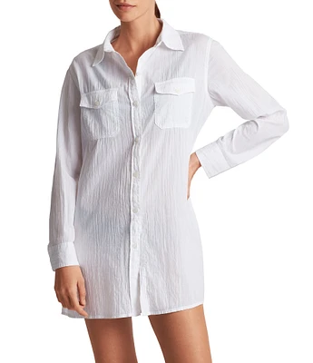 Lauren Ralph Lauren Organic Cotton Classic Camp Swim Cover-Up Shirt
