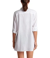Lauren Ralph Lauren Organic Cotton Classic Camp Swim Cover-Up Shirt