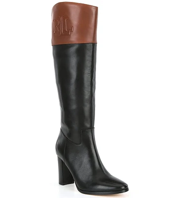 Lauren Ralph Lauren Page II Two-Tone Leather Tall Boots