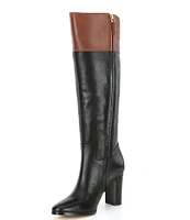 Lauren Ralph Lauren Page II Two-Tone Leather Tall Boots