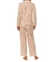 Lauren Ralph Lauren Paisley 3/4 Sleeve Notch Collar Pajama Set