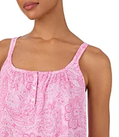 Lauren Ralph Lauren Paisley Print Scoop Neck Sleeveless Short Nightgown