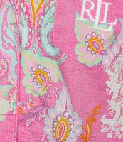 Lauren Ralph Lauren Paisley Print Short Sleeve Notch Collar Woven Cropped Pajama Set
