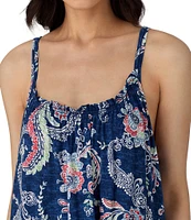 Lauren Ralph Lauren Paisley Print Sleeveless Scoop Neck Knit Ballet Nightgown