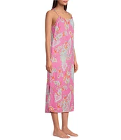 Lauren Ralph Lauren Paisley Print Sleeveless Scoop Neck Woven Ballet Nightgown
