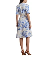 Lauren Ralph Lauren Paisley Tie-Front Linen Shirt Dress