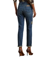 Lauren Ralph Lauren Patchwork Boyfriend Tapered Ankle Jeans