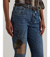 Lauren Ralph Lauren Patchwork Boyfriend Tapered Ankle Jeans